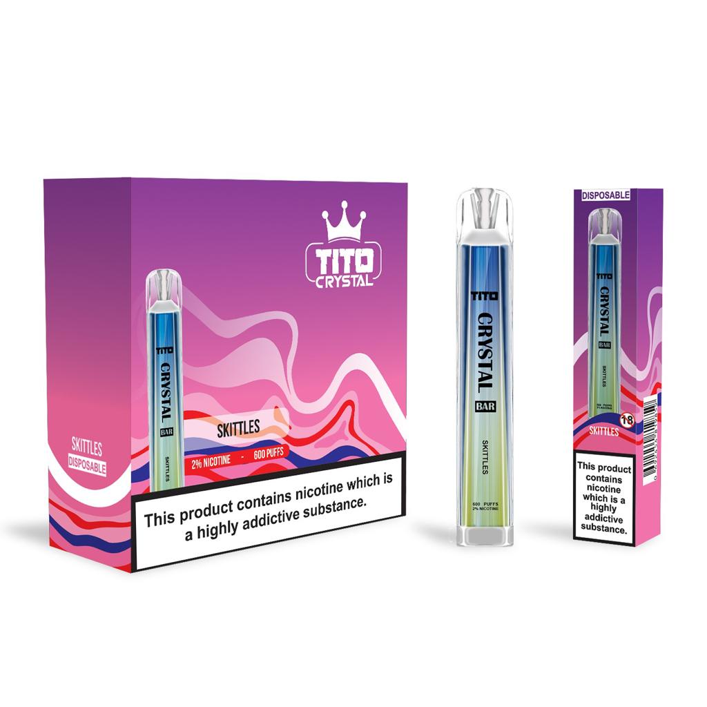 Tito Crystal Bar Vape Pen 600 Puffs Disposable Vape (Pack of 10)